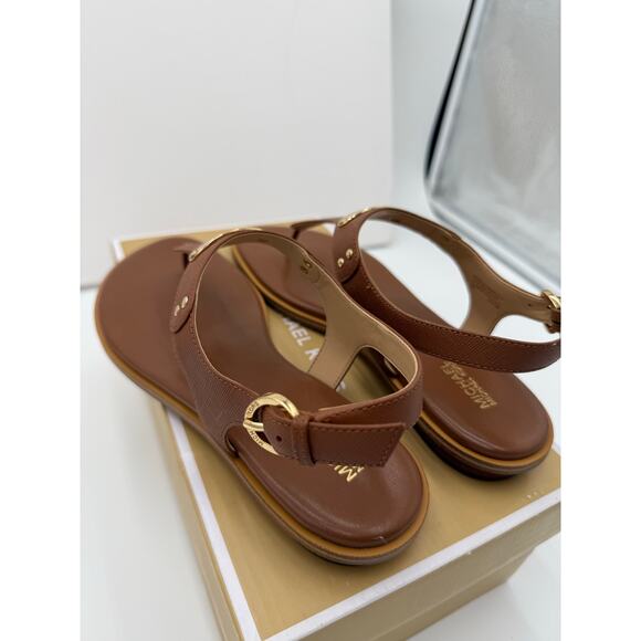 Michael Kors Brown Sandals with Gold Accents - Picture 9 of 9